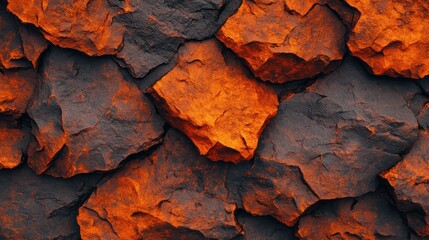 Naklejka premium Abstract Pattern of Volcanic Rocks Displaying Rich Textures and Bold Colors Ideal for Backgrounds or Creative Projects