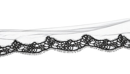 Elegant lace trim design fashion accessories transparent background studio setting close-up view stylish aesthetics