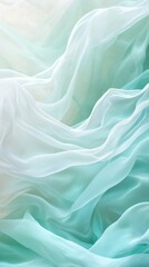 Obraz premium Soft Flowing Fabric in Gentle Shades of Aqua and Mint Green