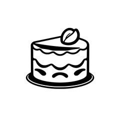 A delectable slice of layered cake, adorned with a coffee bean, perfect for birthdays, anniversaries, or any special occasion. Indulge in this sweet treat!