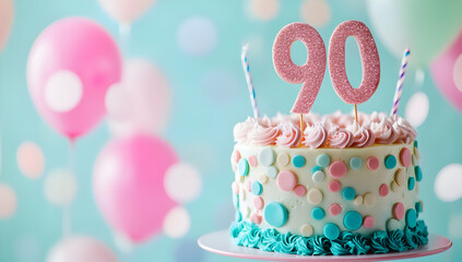 Happy Birthday 90th on the cake