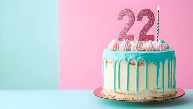 Happy Birthday 22th on the cake