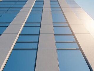 Modern architecture shines under the bright midday sun in a vibrant urban landscape
