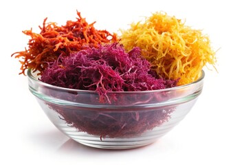 Fototapeta premium Irish Sea Moss, Chondrus Crispus, Healthy Organic Raw Seaweed, Dried, in a Bowl
