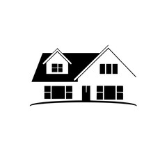 Modern House Design: Minimalist Black and White House Illustration. Perfect for Real Estate, Architecture, and Home Design Websites.