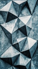 Fototapeta premium Abstract Geometric Pattern of Triangular Facets in Blue Tone
