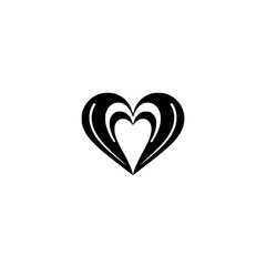 Elegant Black Heart Design: Minimalist Love Symbol, Romantic Vector Graphic, Valentines Day Icon
