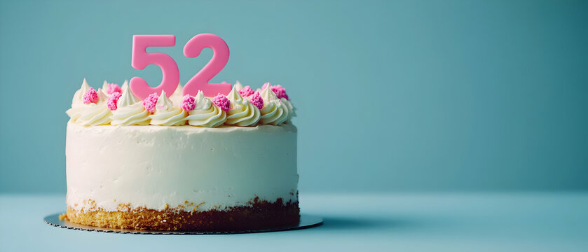 Happy Birthday 52th on the cake