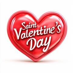 text Saint Valentines Day isolated on a white background for Saint Valentines Day
