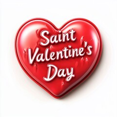 text Saint Valentines Day isolated on a white background for Saint Valentines Day