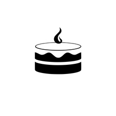 A delectable round cake with a single lit candle, perfect for a birthday celebration or special occasion. This image evokes feelings of joy and festivity.