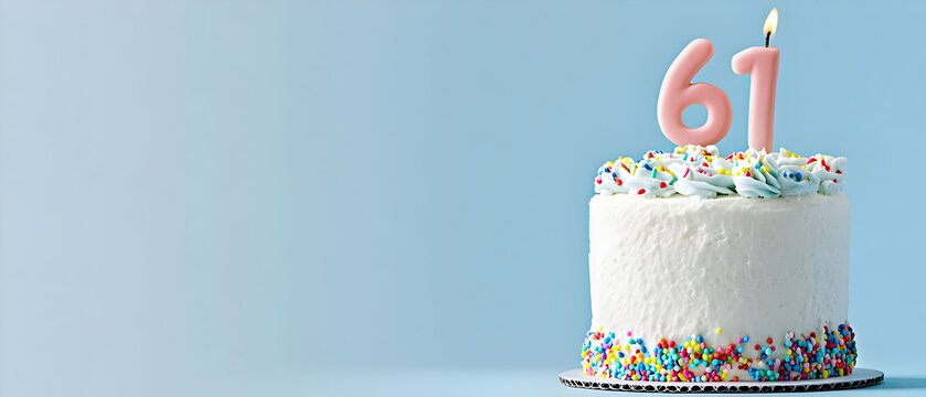 Happy Birthday 61th on the cake