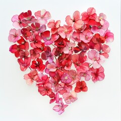 Obraz premium Heart Shaped Arrangement of Colorful Petals in Red and Pink Hues