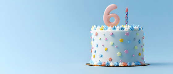 Happy Birthday 6th on the cake