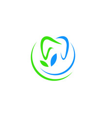 EcoFriendly Dental Clinic Logo Green Teeth, Natural Care