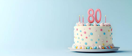 Happy Birthday 80th on the cake