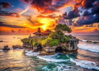 Sunset Over Tanah Lot Temple