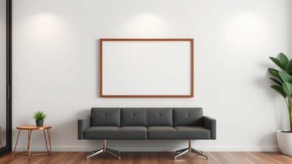 A mockup of an office wall art featuring a clean and professional design perfect for corporate settings, wall art, office, minimalist
