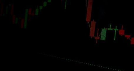 Close-up of a computer screen during electronic trading. Quick change of schedules