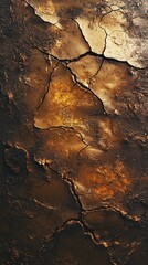 Fototapeta premium Abstract textured surface with deep cracks and warm earthy tones