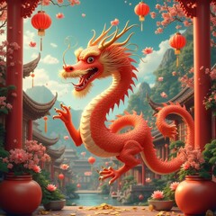 Obraz premium chinese new year dragon