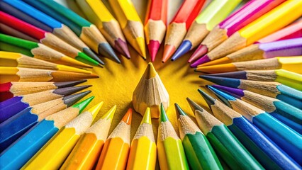 Naklejka premium Yellow pencil, candid photos, realistic AI art, vibrant stationery.