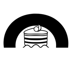 Delicious Cake: A delectable dessert, layered and creamy, perfect for any celebration. This simple yet elegant design is ideal for bakeries and dessert shops.