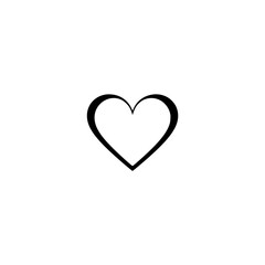 Simple Black Heart Shape: Minimalist Love Symbol, Romantic Vector Icon, Valentines Day Design