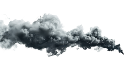 Realistic black smoke or cloud effect isolated on transparent background