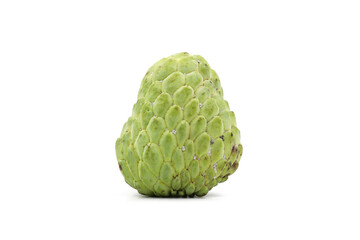 Sugar apple isolated on white background, exotic tropical Thai annona or cherimoya fruit, healthy food.
