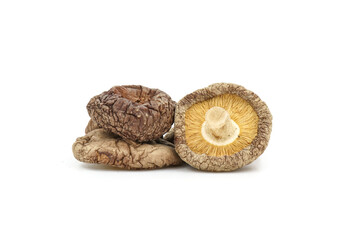 Dried Shiitake Mushroom on a white background