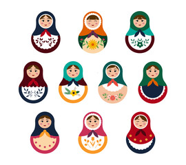 Russian traditional nesting doll matryorshka design