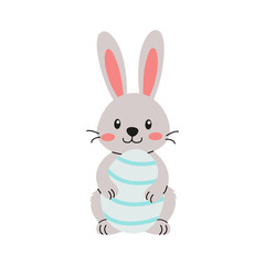 This is a charming and adorable Cute Bunny holding an Easter Egg designed in lovely pastel colors