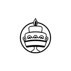 A delectable cake design, perfect for birthdays or celebrations. This image showcases a beautifully crafted cake with a single candle, symbolizing joy and festivity.