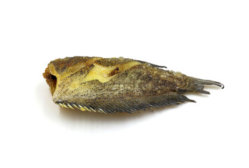 Fried Bang Bo Gourami Fish On a white background