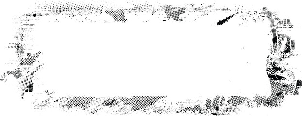 Grunge textured banner with rough edges. Halftone dots texture. Overlay grunge texture . Simply place texture over any object to create grunge effect . Banner with scratched surface for your design. 