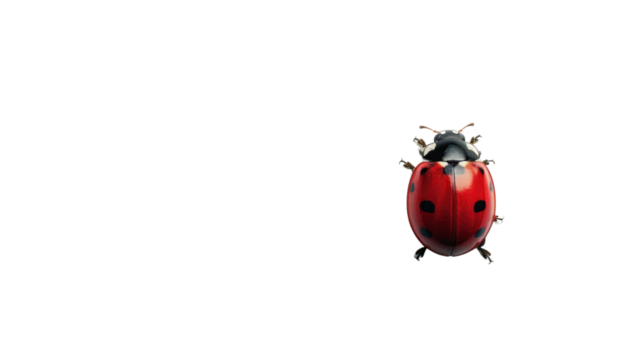 Ladybug walking on transparent background: perfect for easy integration