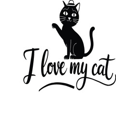 I Love MY Cat Vector 