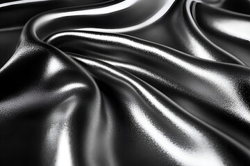 Fototapeta premium Draped Dark Gray Silk Fabric Texture Background