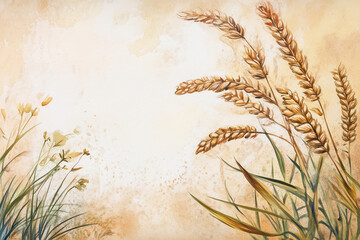wheat rice brown background
