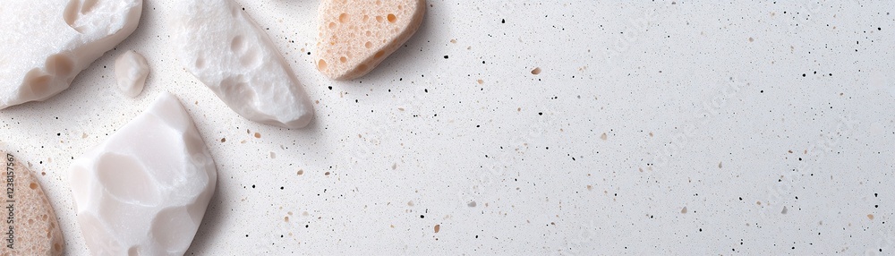 Poster this terrazzo background features a gentle gradient from white to light gray, showcasing minimalisti