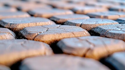 Close-up textured stone pavement, outdoor background
