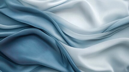 Obraz premium Soft Flowing Layers of Light Blue and White Fabric Texture