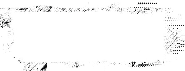 Grunge textured banner with rough edges. Halftone dots texture. Overlay grunge texture . Simply place texture over any object to create grunge effect . Banner with scratched surface for your design. 