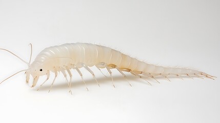 Close-up of a translucent Cave-dwelling Isopod