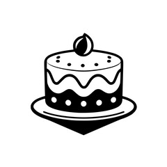 A delectable cake, perfect for birthdays or any celebration. This image showcases a simple yet elegant design, ideal for use in various contexts such as menus, websites, or social media.