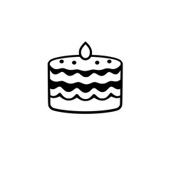 A delightful birthday cake, perfect for celebrations. This image showcases a delicious dessert with a lit candle, symbolizing joy and festive moments.