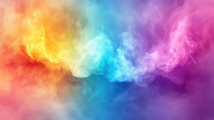 Vibrant abstract rainbow glitter clouds digital art soft focus colorful background whimsical concept