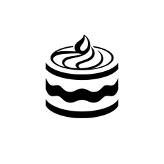 Cake Icon: A Delicious and Sweet Bakery Treat. Perfect for Dessert Lovers and Foodies. This simple yet elegant design is ideal for food blogs, restaurants, or bakeries.