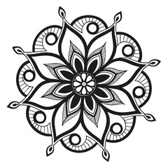 Black colour  mandala design
